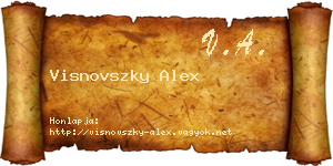 Visnovszky Alex névjegykártya