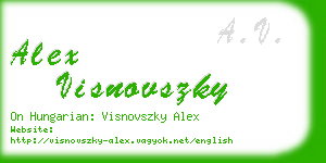 alex visnovszky business card